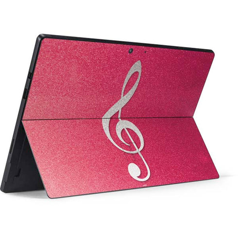 Pink Glitter Music Note Surface Pro 7 Skin