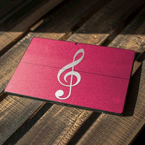 Pink Glitter Music Note Surface Pro 7 Skin