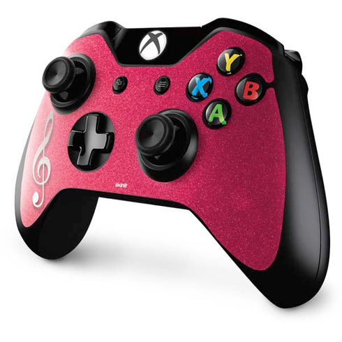 Pink Glitter Music Note Xbox One Controller Skin