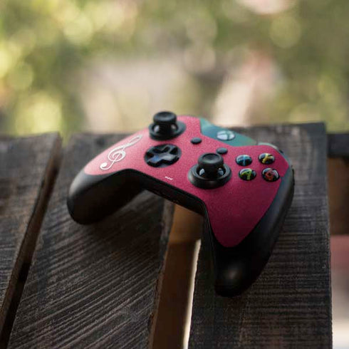 Pink Glitter Music Note Xbox One Controller Skin