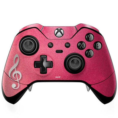 Pink Glitter Music Note Xbox One Elite Controller Skin
