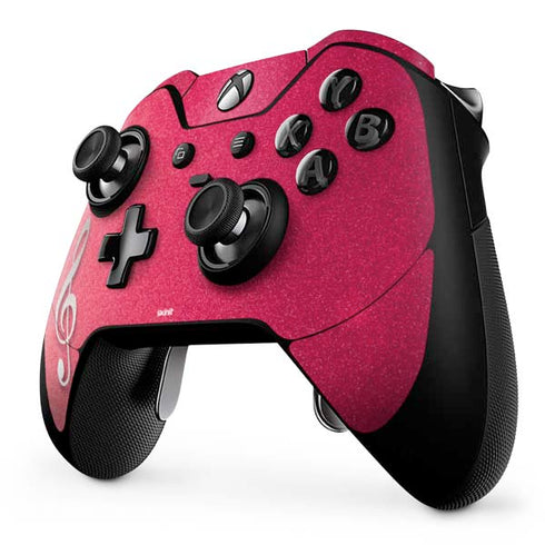Pink Glitter Music Note Xbox One Elite Controller Skin