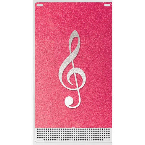 Pink Glitter Music Note Xbox Series S Bundle Skin