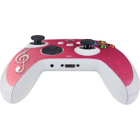 Pink Glitter Music Note Xbox Series S Controller Skin
