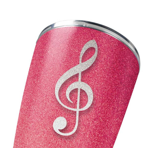 Pink Glitter Music Note Yeti 20oz Tumbler Skin