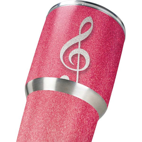 Pink Glitter Music Note Yeti 30oz Rambler Tumbler Skin