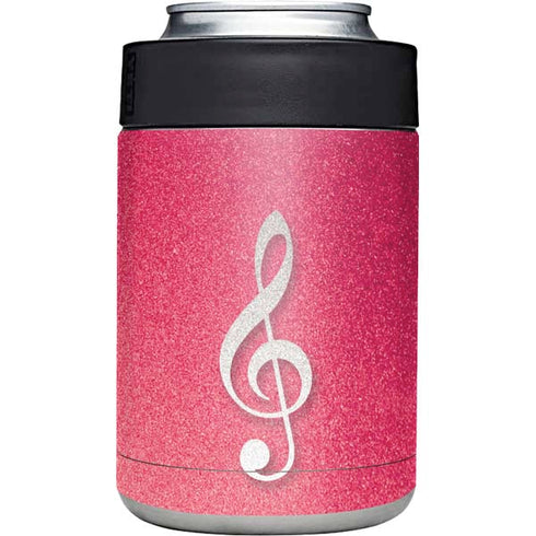 Pink Glitter Music Note Yeti Colster Can Insulator Skin