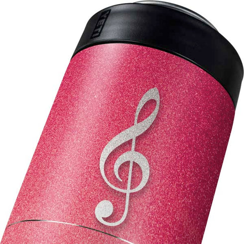 Pink Glitter Music Note Yeti Colster Can Insulator Skin
