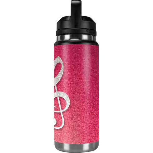 Pink Glitter Music Note YETI Rambler 26oz Bottle Skin