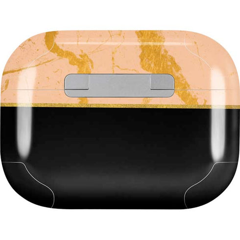 Pink Gold and Black Marble AirPods Pro 2nd Gen Skin