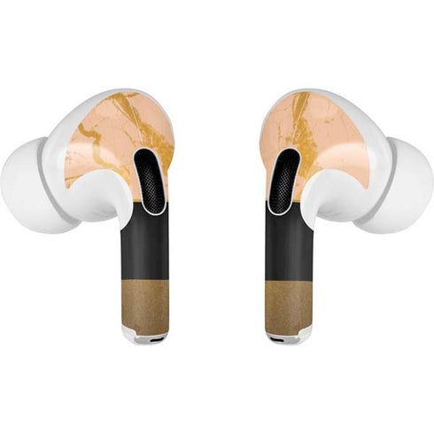 Pink Gold and Black Marble AirPods Pro 2nd Gen Skin