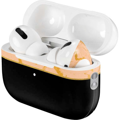 Pink Gold and Black Marble AirPods Pro 2nd Gen Skin