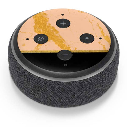 Pink Gold and Black Marble Amazon Echo Dot Skin