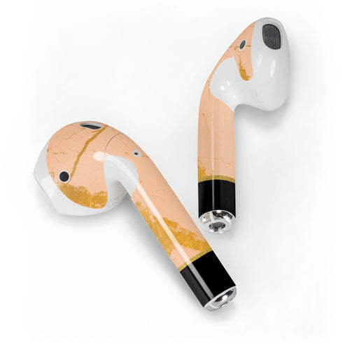 Pink Gold and Black Marble Apple AirPods 2 Skin