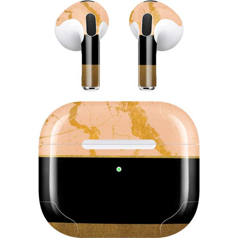 Pink Gold and Black Marble Apple AirPods (3rd Gen 2021) Skin