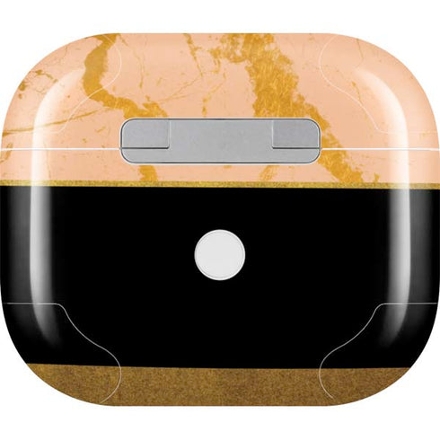Pink Gold and Black Marble Apple AirPods (3rd Gen 2021) Skin