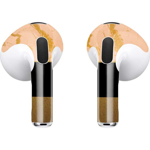 Pink Gold and Black Marble Apple AirPods (3rd Gen 2021) Skin