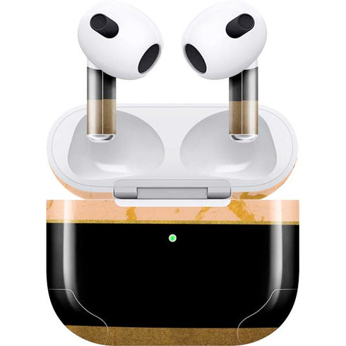 Pink Gold and Black Marble Apple AirPods (3rd Gen 2021) Skin