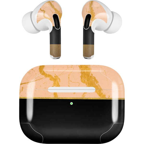Pink Gold and Black Marble Apple AirPods Pro Skin