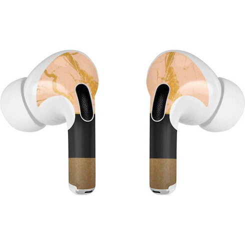 Pink Gold and Black Marble Apple AirPods Pro Skin