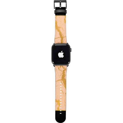 Pink Gold and Black Marble Apple Watch Band 42-44mm