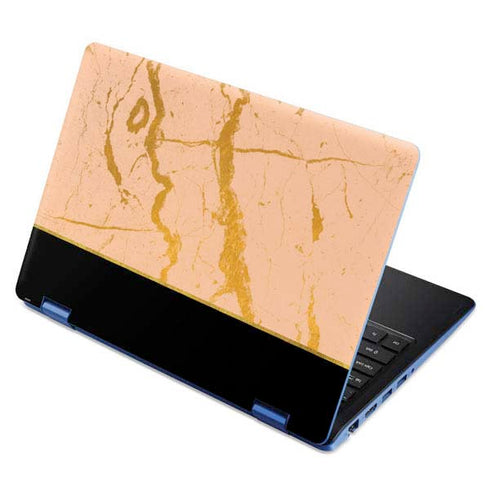 Pink Gold and Black Marble Aspire R11 11.6in Skin