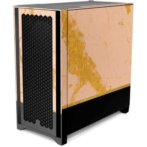 Pink Gold and Black Marble Corsair 4000D Tempered Glass Mid-Tower ATX Case Skin