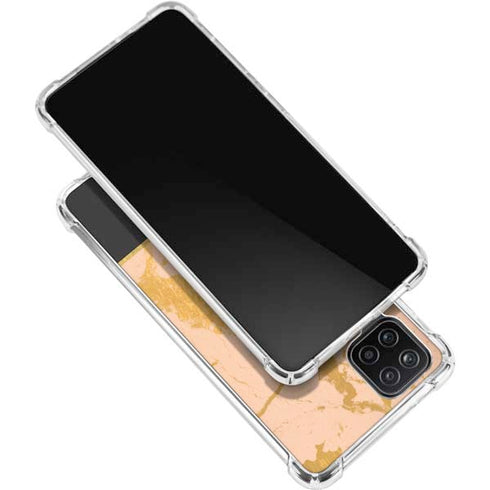 Pink Gold and Black Marble Galaxy A12 Clear Case