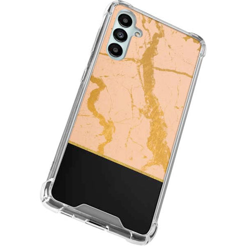 Pink Gold and Black Marble Galaxy A14 5G Clear Case