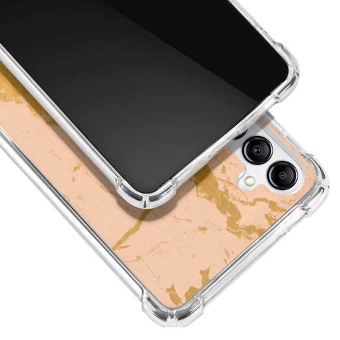 Pink Gold and Black Marble Galaxy A14 5G Clear Case