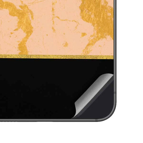 Pink Gold and Black Marble Galaxy A14 5G Skin