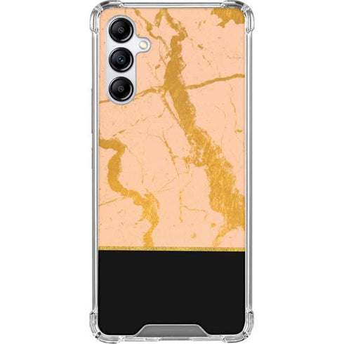 Pink Gold and Black Marble Galaxy A15 5G Clear Case