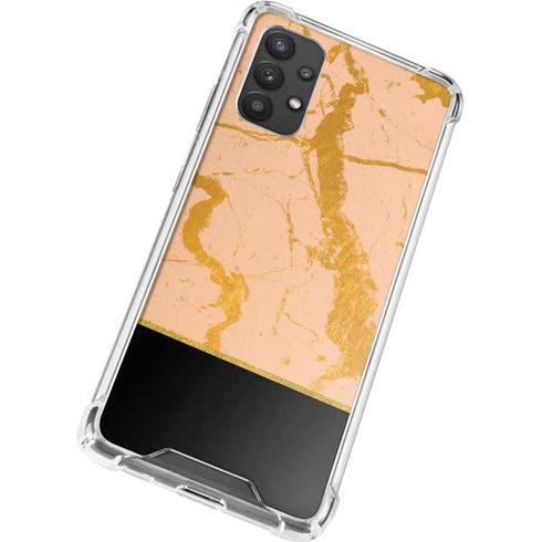 Pink Gold and Black Marble Galaxy A32 5G Clear Case