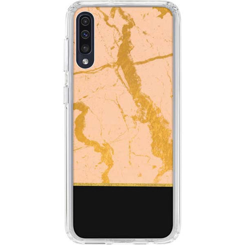 Pink Gold and Black Marble Galaxy A50 Clear Case