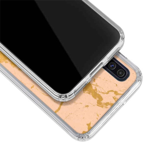 Pink Gold and Black Marble Galaxy A50 Clear Case