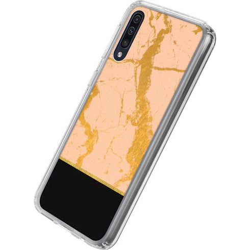 Pink Gold and Black Marble Galaxy A50 Clear Case