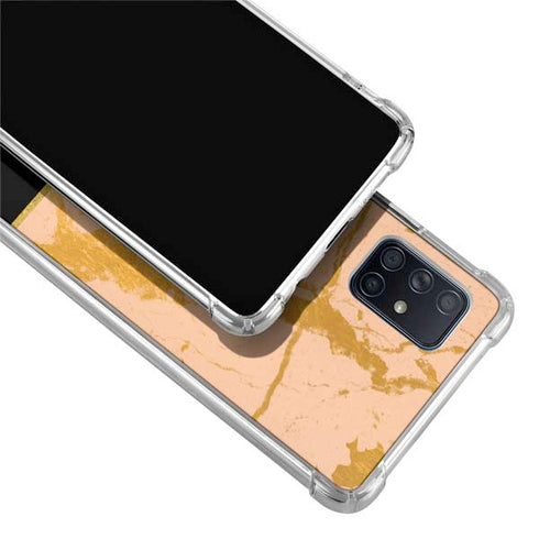 Pink Gold and Black Marble Galaxy A51 5G Clear Case