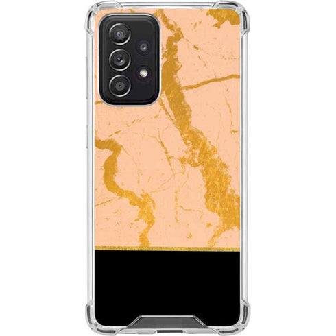 Pink Gold and Black Marble Galaxy A52 5G Clear Case
