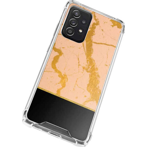 Pink Gold and Black Marble Galaxy A52 5G Clear Case