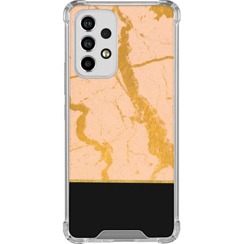 Pink Gold and Black Marble Galaxy A53 5G Clear Case