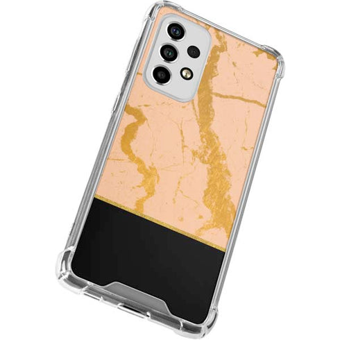 Pink Gold and Black Marble Galaxy A53 5G Clear Case