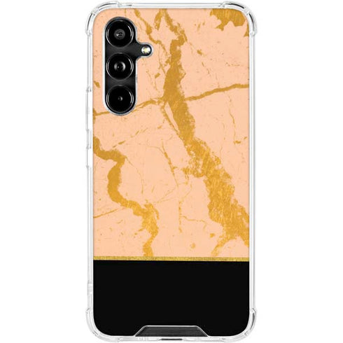 Pink Gold and Black Marble Galaxy A54 5G Clear Case