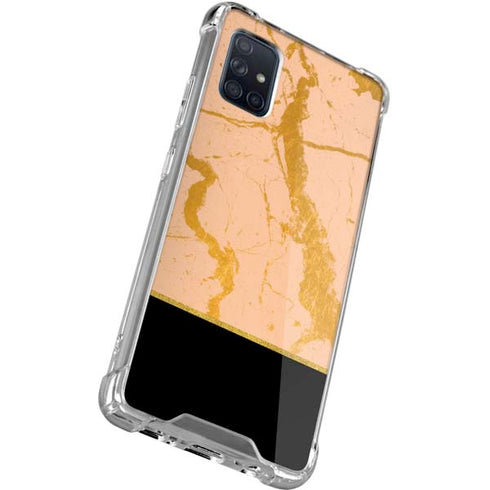 Pink Gold and Black Marble Galaxy A71 5G Clear Case