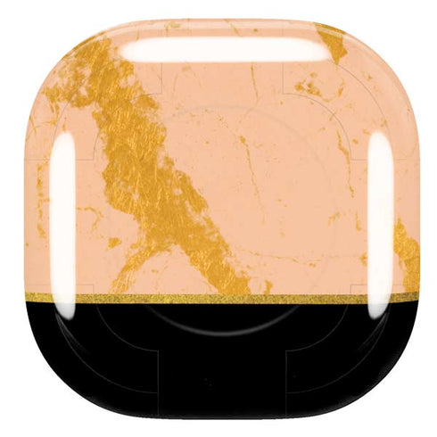 Pink Gold and Black Marble Galaxy Buds Live Skin