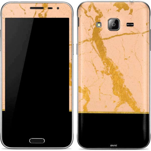 Pink Gold and Black Marble Galaxy J3 Skin
