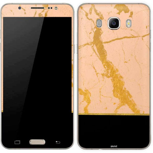 Pink Gold and Black Marble Galaxy J7 Skin