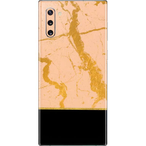 Pink Gold and Black Marble Galaxy Note 10 Skin