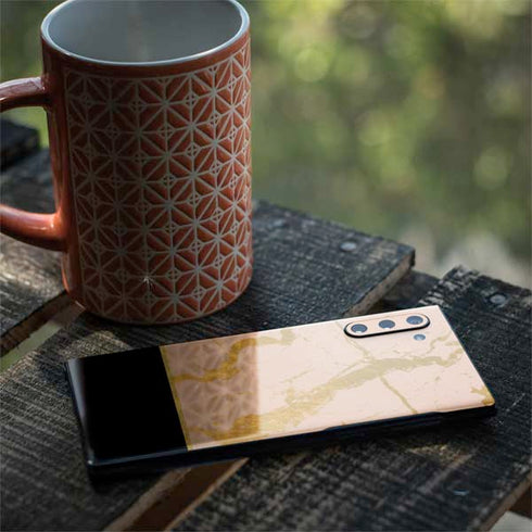Pink Gold and Black Marble Galaxy Note 10 Skin