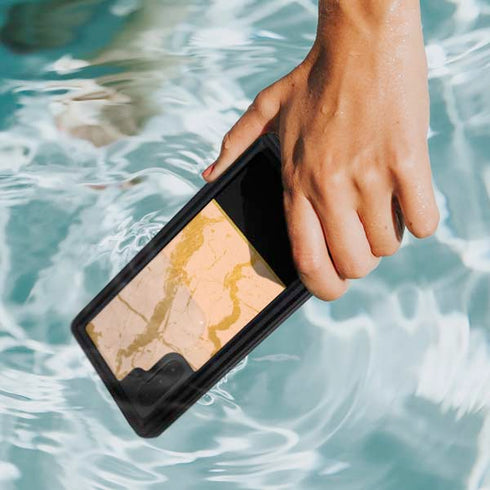 Pink Gold and Black Marble Galaxy Note 10 Waterproof Case