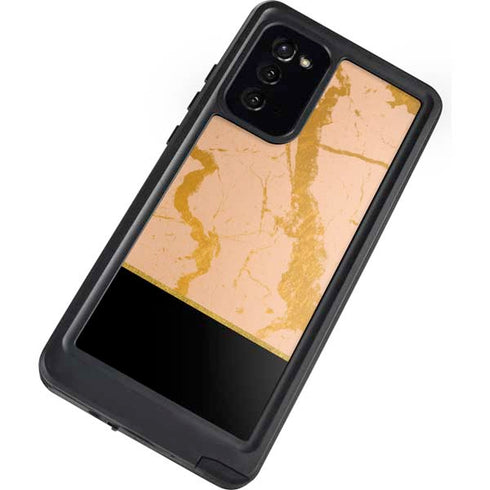 Pink Gold and Black Marble Galaxy Note20 5G Waterproof Case